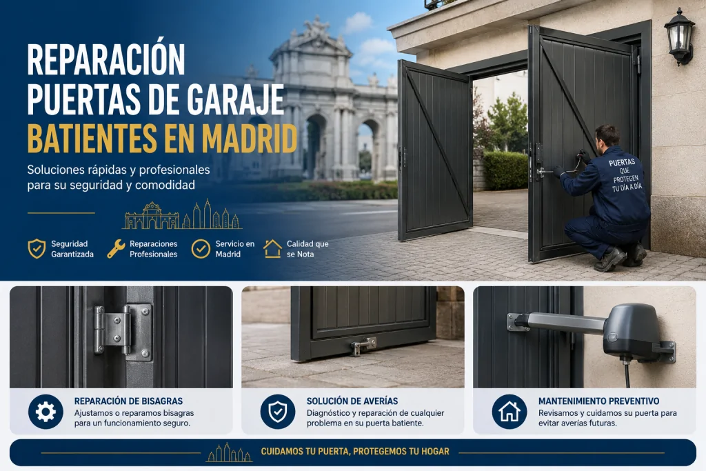 Reparacion de puertas de garaje en Madrid 1024x683 - Reparación Puertas de Garaje Batientes en Madrid
