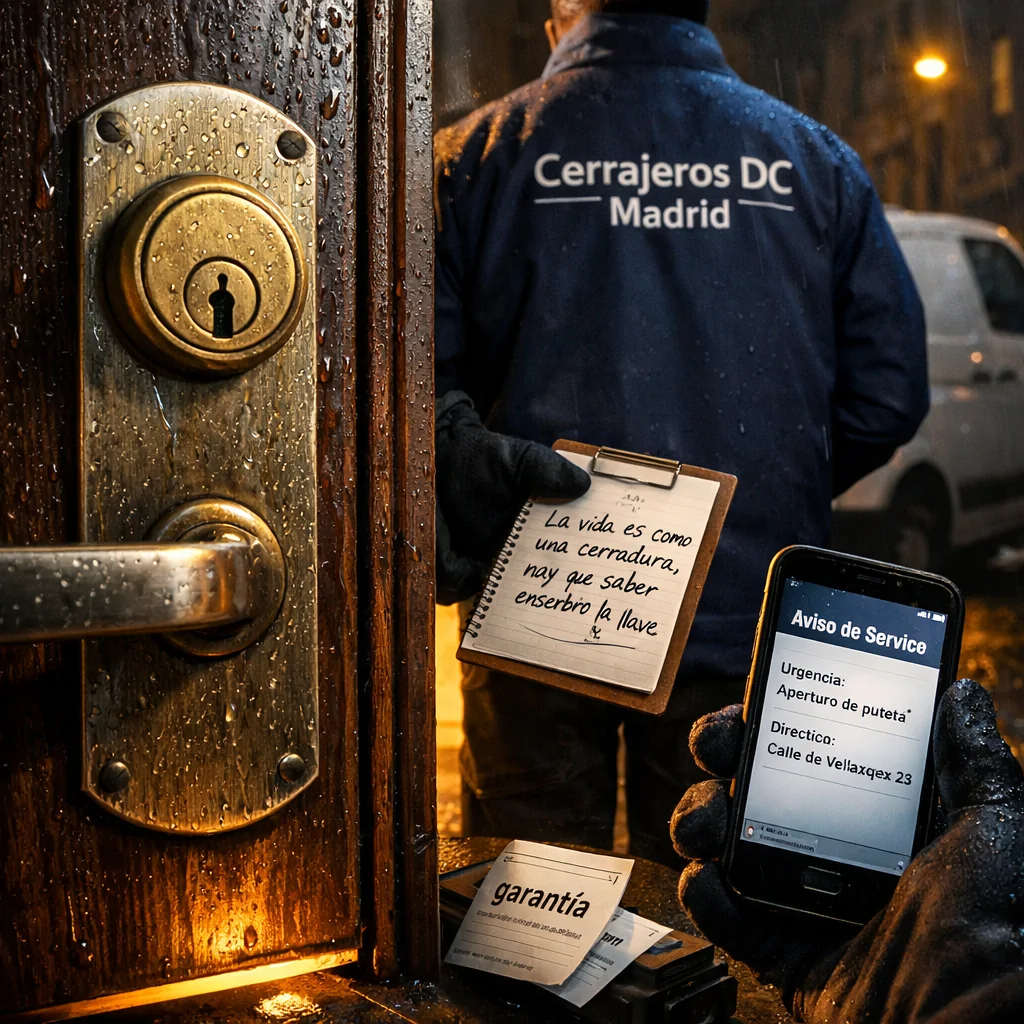 Que opciones tengo para servicios de cerrajeria urgente en Madrid: cerrajero nocturno en puerta mojada.